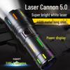 High-Intensity Rechargeable Long-Range Zoom Flashlight with Emergency White Laser and Fluorescent Stick