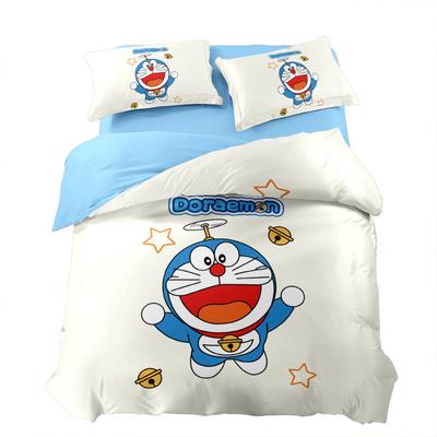 3D-gedrucktes Anime Dora-emon Bettdecke Kissenbezug D-Doraemon Bettwäsche-Set Bettbezug für Kinder Mädchen Jungen Teenager