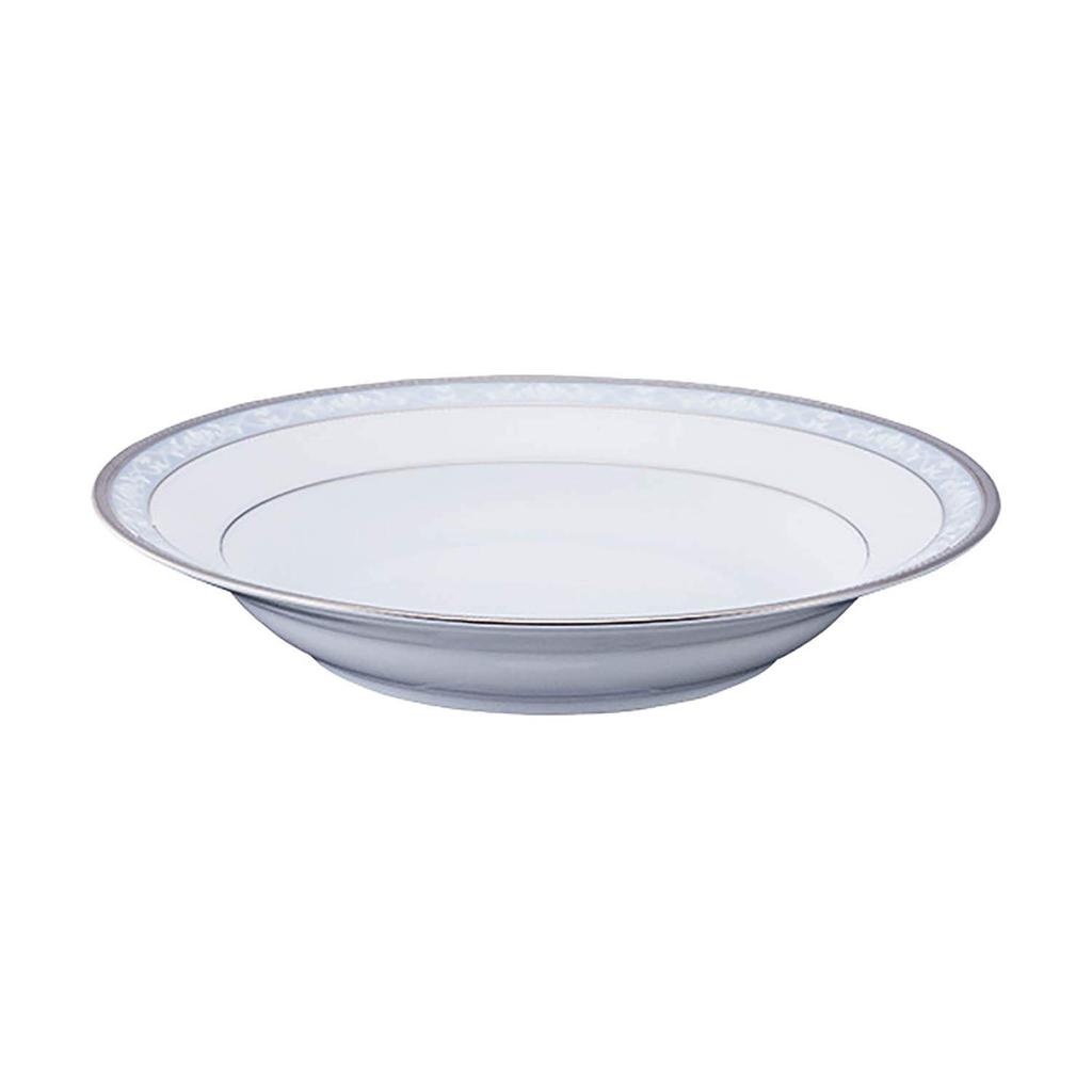 Noritake Hluboký talíř Hampshire Platinum 1 kus Platinový jemný porcelán 22,5 cm 4336L/91398