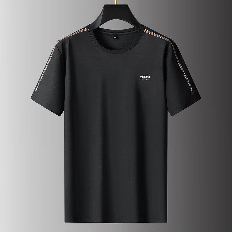 Dibenze Men s Plus Size Ice Silk Round Neck T-Shirt 5XL