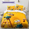 Minions Pattern Bedding Quilt Set  Home Decoration  Gift (1 * Duvet Cover + 2 * Pillowcase  Without Core)