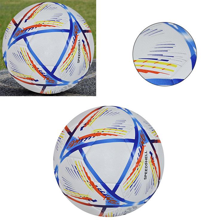 Training Soccer Ball PU No. 5 Symbol Highly Elastic Inflatable Football for Outdoor Sports Adults