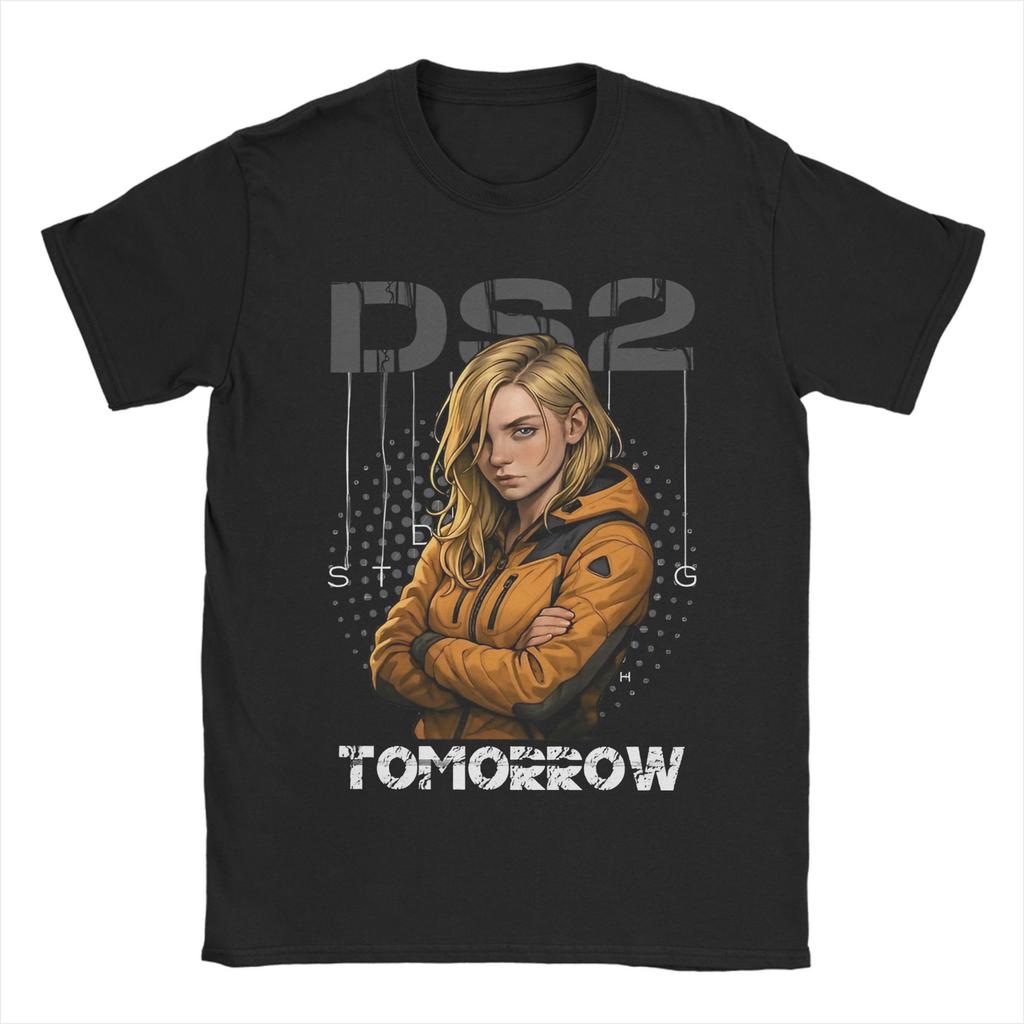 Death Stranding Gra Kojimy Koszulki Vintage Czysta Bawełna T-shirt Okrągły Dekolt Krótki Rękaw Koszulka Pomysł na Prezent Ubrania