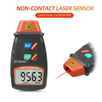 Skaitmeninis lazerinis tachometras be kontakto RPM Tach Apsukimų skaitiklis Variklio greičio matuoklis Apsisukimas nuo 2,5 iki 999,9 RPM DT-2234C