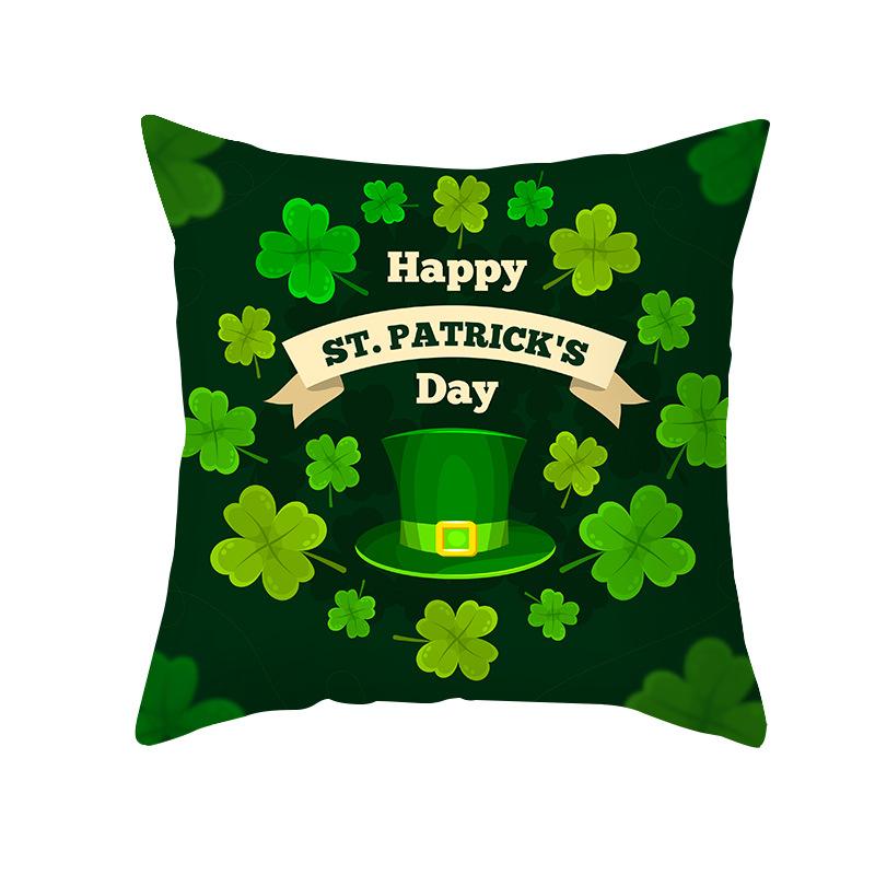 St. Patrick's Pillowcase Home Sofa Peach Leather Velvet Printed Cushion Cover Ireland National Day Cushion Cover