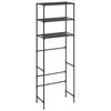 Scaffale per WC con 3 Ripiani Nero 53 x 28 x 169 cm