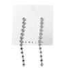 Exaggerated Diamond Tassel Earrings: Geometric Long Design with Silver Needle for Women