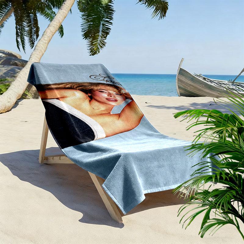 Sabrina Print Beach Towel, Large Soft Quick Dry Towel for Beach Camping Swimming