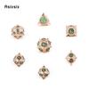 7 Pcs Copper Green Meteor Hammer Metal Dice Solid Metal Polyhedral Dice Set Suitable For Role-Playing Dice PropBoard Game Gift