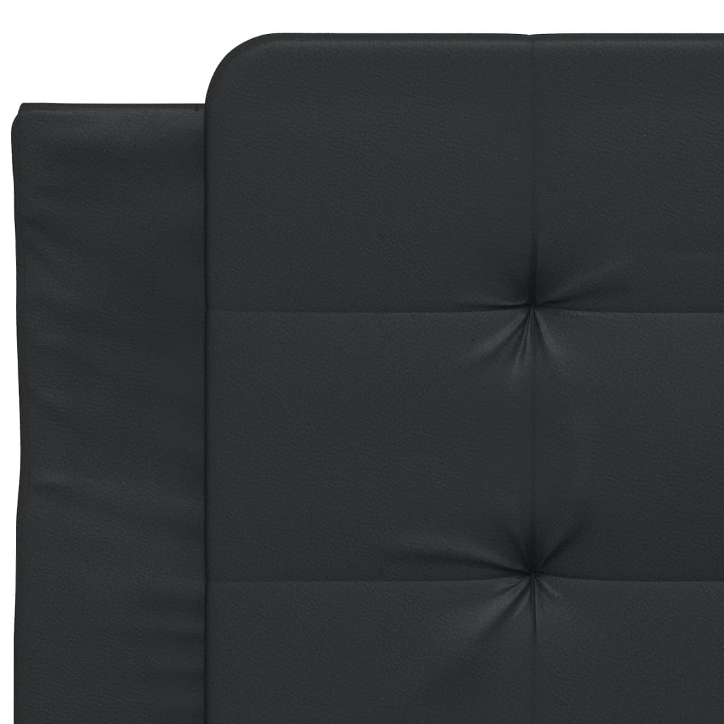 Vidaxl Bed With Mattress, Black, 90X190 Cm, Faux Leather