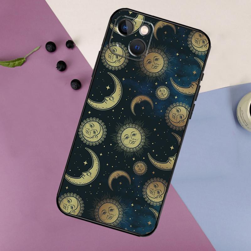 Sun Moons Star Signs Celestial Silicone Case For iPhone 17 15 14 13 11 12 Pro Max 16 Plus 12 13 Mini 16e 17 Air Back Cover