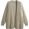 Autumn and winter fashion loose foreign style imitation mink cardigan solid color advanced sense simple medium and long sweater jacket
