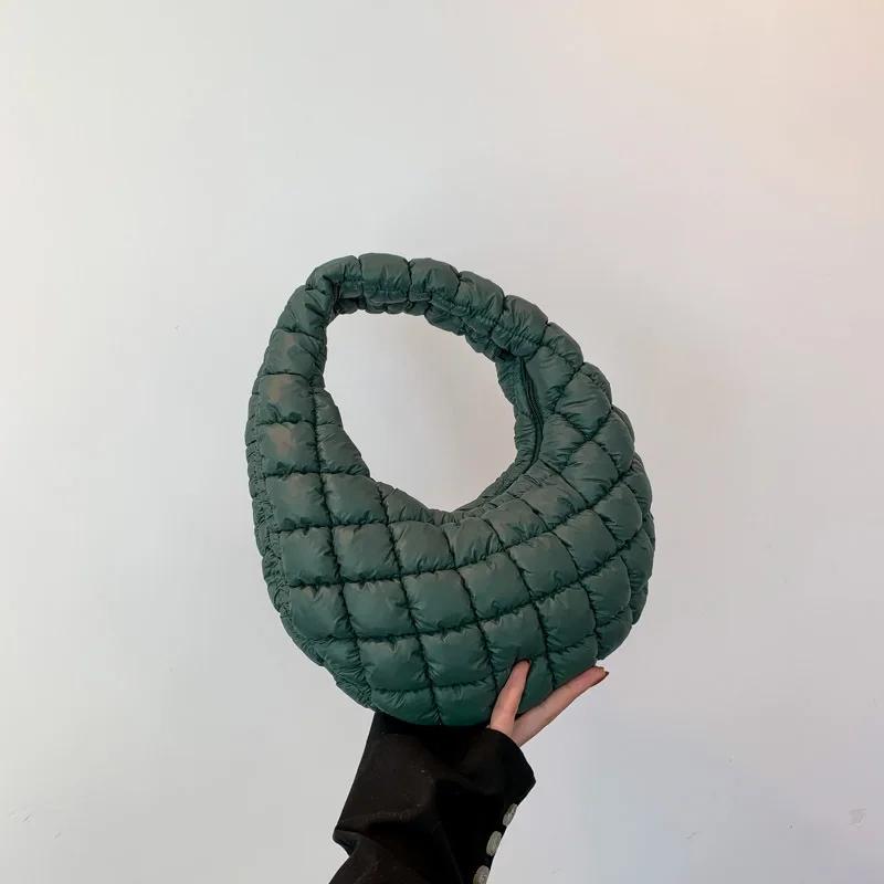Quilted Embroidered Thread Women's Bag Pleated Cloud Mini Handbags Down Padded Lightweight Clutch Bag Cotton Small Shoulder Bags
