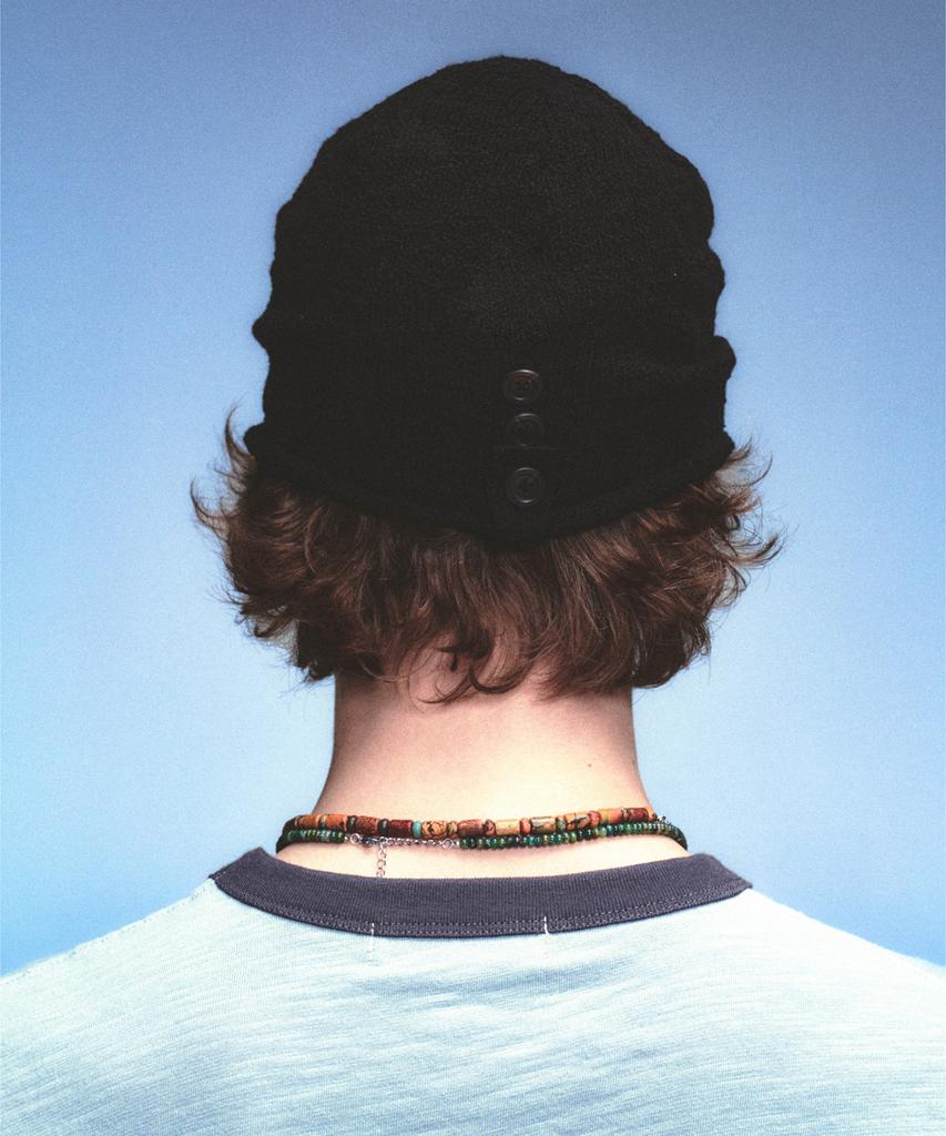 MAINBOOTH Button Turban Beanie(Black)