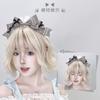 Handmade Lolita Maid Headband With Houndstooth Cosplay Anime Convention Womens Hair Accessory