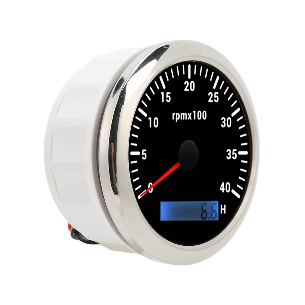 DC 9 To 32V 85mm Engine Pointer Tachometer 4000RPM Accurate Red Pointer Black Dial For RV Yacht Fish