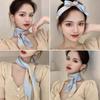 Retro Korean version polka dot scarf scarf silk scarf women's decorative scarf versatile spring and autumn new 71 × 71 small square scarf