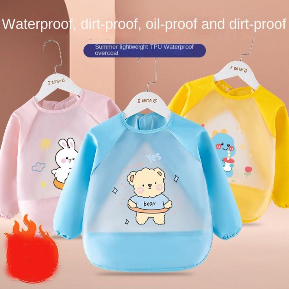 Long Sleeved Saliva Towel Burp Apron Waterproof Baby Bib Burp Clothes Baby Feeding Bib  Children