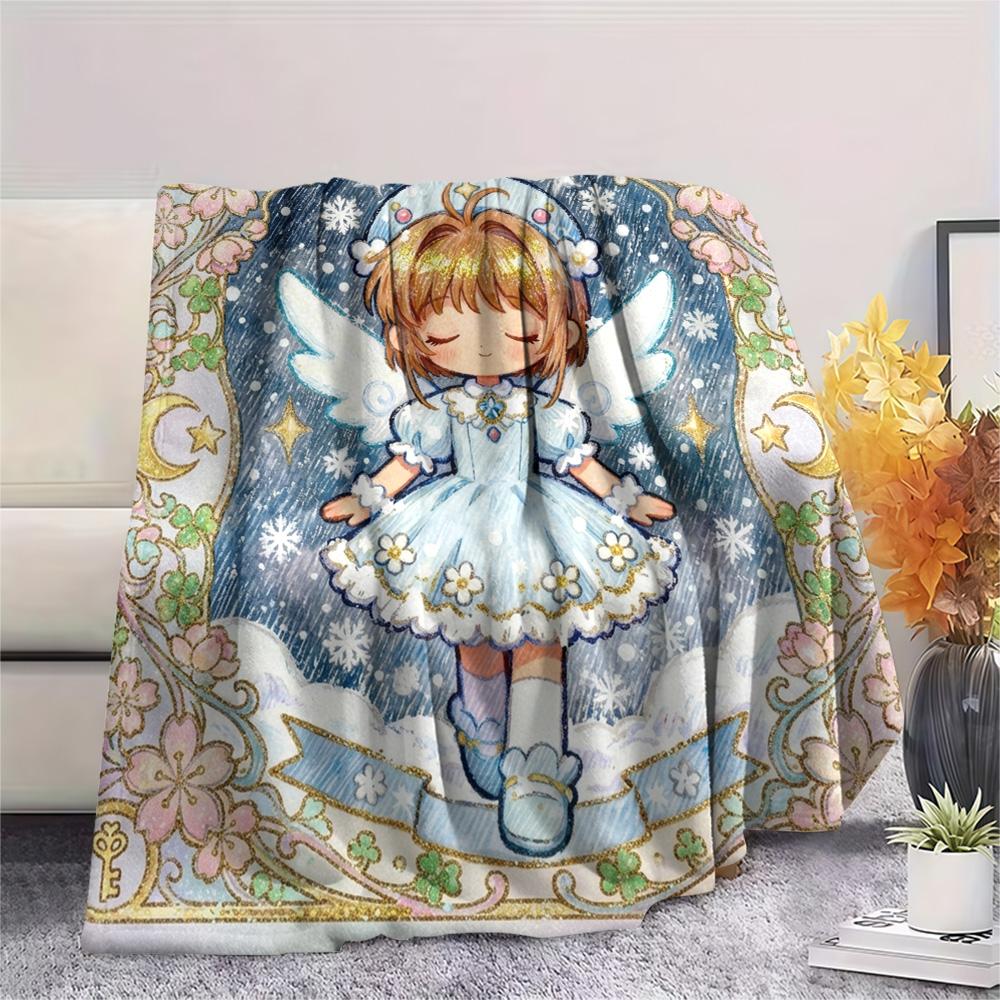 Cardcaptor Sakura Print Flannel Blanket, Ultra Soft High Quality All Seasons Warm Throw, Home Decor Cozy Blanket, Perfect Christmas Gift