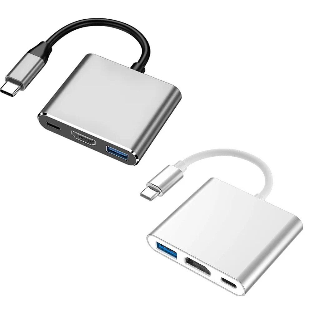 3 In 1 Usb Hub USB C To HDMI-compatible Splitter HUB Type-c To HDMI-compatible USB3.0 Docking Station For Macbook Air Converter