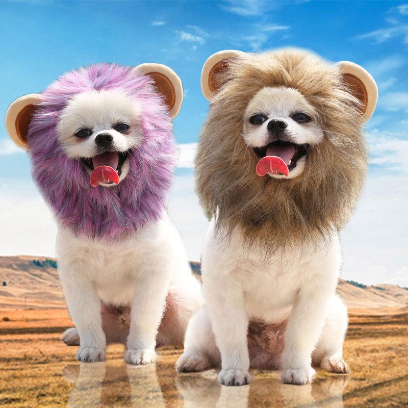 Halloween Lion Mane Hat for Dogs Cats, Adjustable Pet Costume Headpiece, Spooky Holiday Pet Accessories, Autumn Winter Cat Dog Party Photo Prop