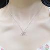 925 Silver Heart Pendant Necklace with Cubic Zirconia - Star Design Romantic Jewelry for Women Valentine's Day Gift