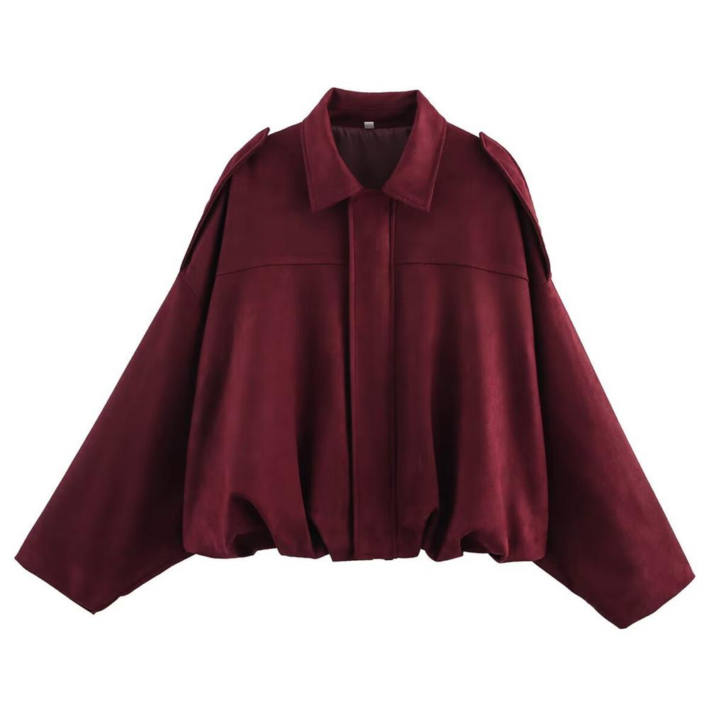 Women's Solid Color Fashionable Sleeve Long Sleeved Zipper Casual Top Jacket Jacket