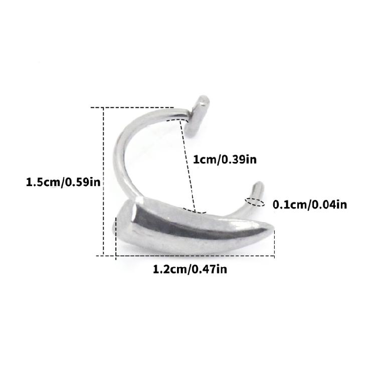 Creative Clip On Stainless Steel Fang Lip Cuffs for No Piercing Jewelry Lip Studs Ideal for Parties and Festivals