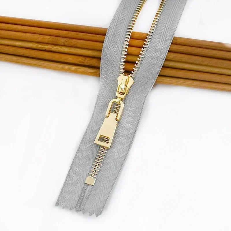 5Pcs Meetee 15/18/20/25/30cm 3# Metal Zippers Close-End Auto Lock Zips for Bag Garment Zip Closure Repair Sewing Accessories