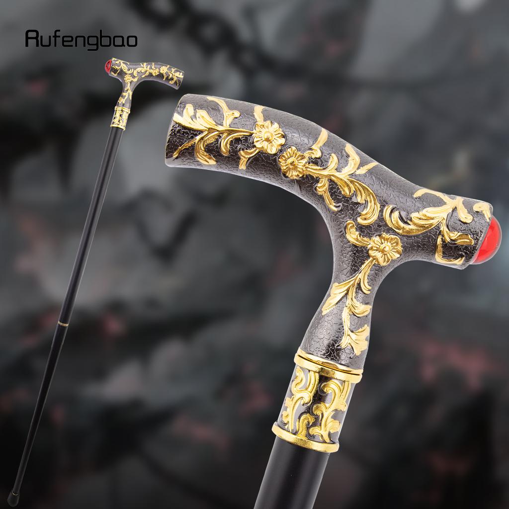 Red Diamond Golden Black Flower Ball Fashion Stick Decorative Stick Cospaly Vintage Party Fashionable Walking Cane Crosier 92cm