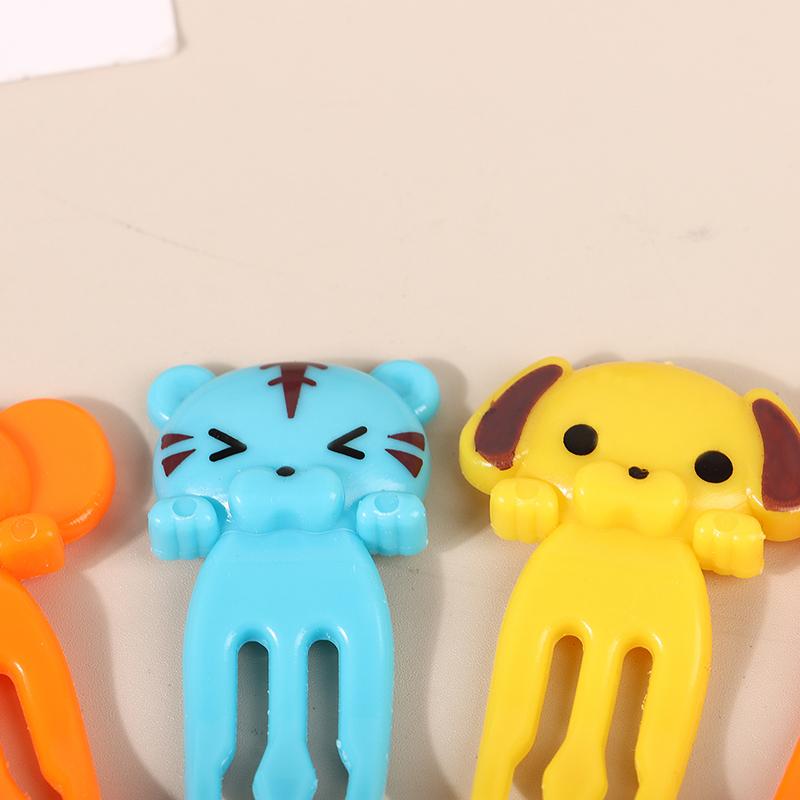 8Pcs Cartoon Animal Tiger Fruit Fork Cupcake Top Decoration Food Toothpicks Bento Box Accessories Dessert Tools