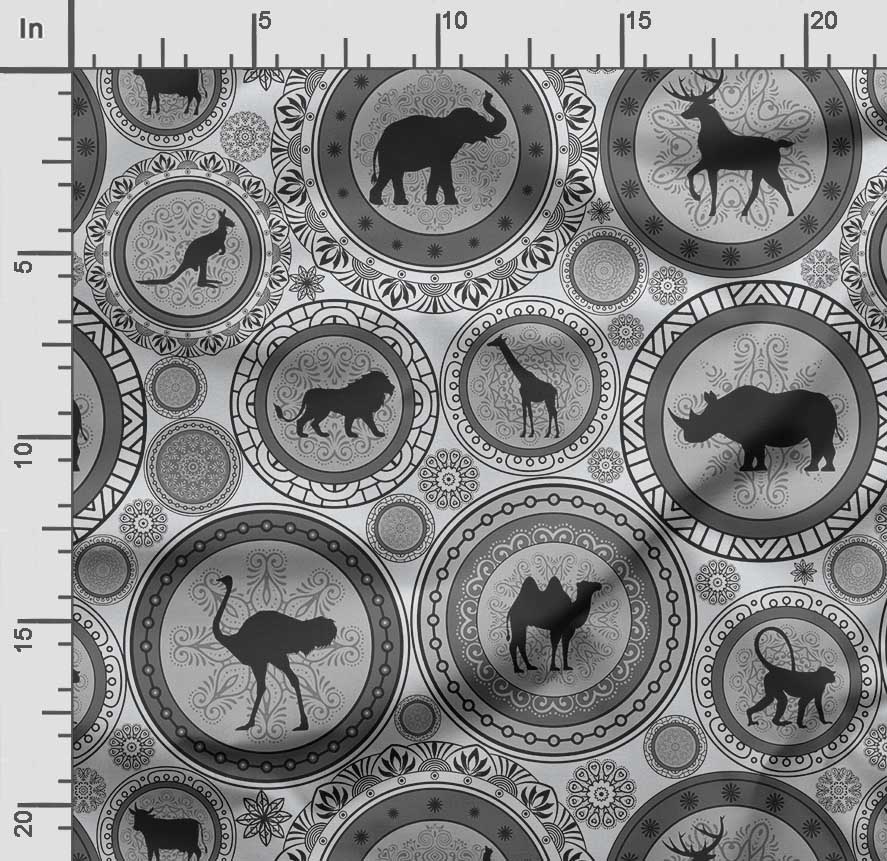 Soimoi Animals Print, Bavlna Cambric, Prošívací tkanina prodávaná The Yard 42 palců široká, bavlněná tkanina střední gramáže, Šicí potřeby,