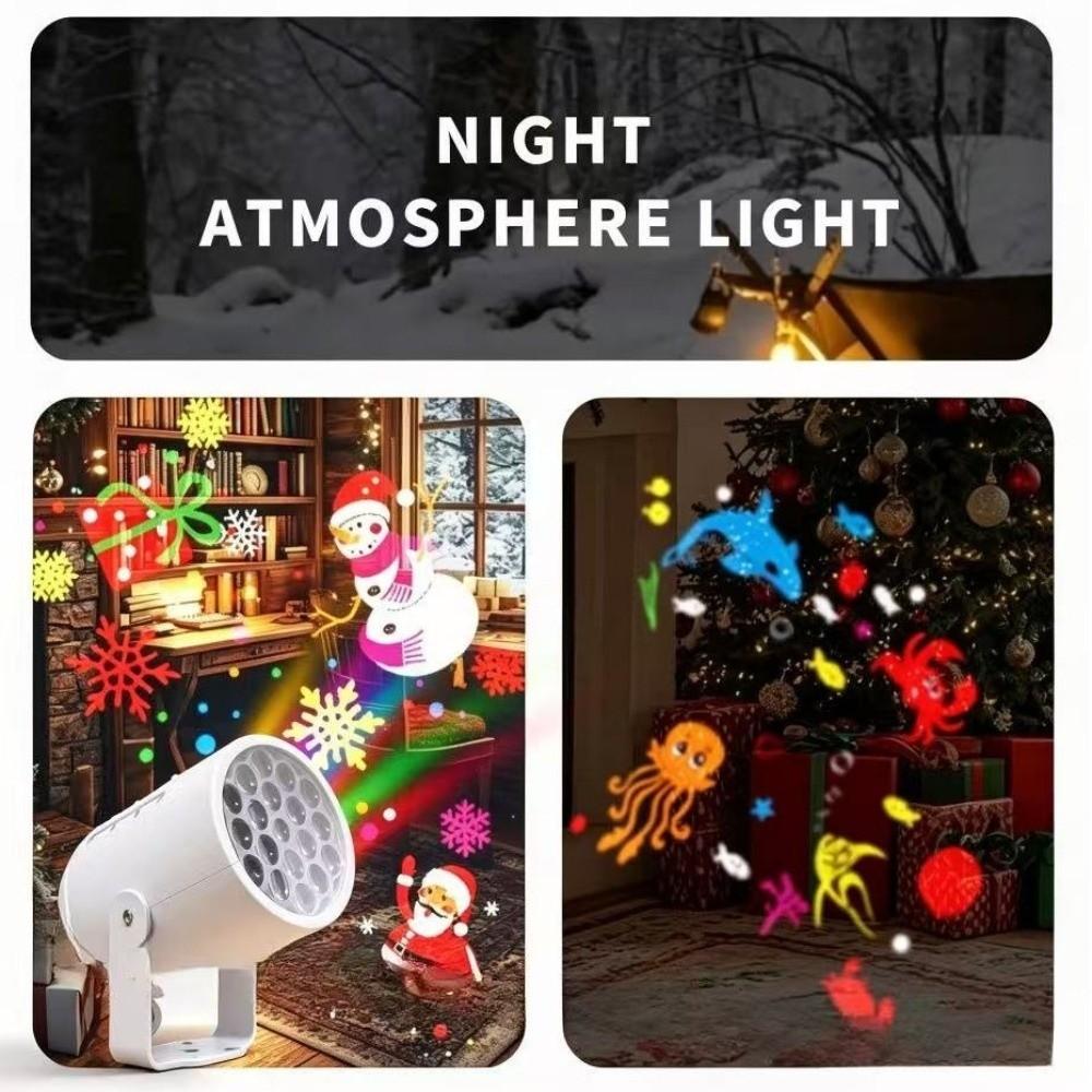 360 Grad drehbare Weihnachts-Projektorleuchte USB-betrieben Atmosphärenlampe Schlafzimmer