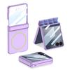 Samsung ZFlip7 Mobile Phone Case Magnetic Hinge Contrast Color Flip7 Wireless Charging Case Film Protection Case