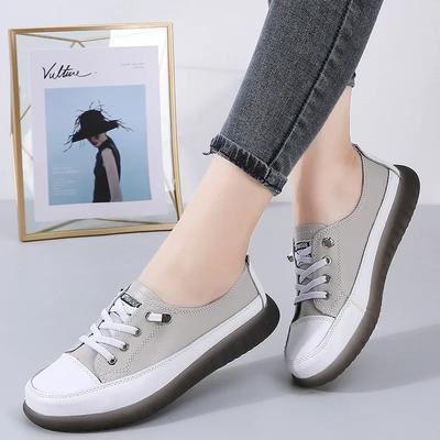 Echt Leer Zachte Zool Buiten Zomer Wandelen Gevulkaniseerde Schoenen Dames Jogging Sneakers Dames Platte Trainers Fitness Schoenen