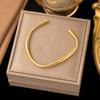 Stainless Steel Metal Wrist Bracelet Bangle For Women Gold Handmade Cast Statement Party Jewelry Gifts
