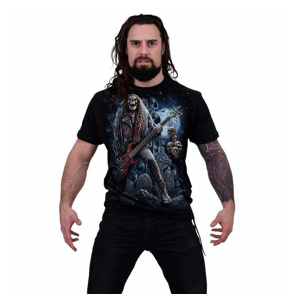Spiral Direct Unisex Adult Grim Rocker Back Print T-Shirt
