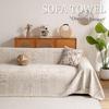 Thick Chenille Sofa Cover Waterproof Cat Resistant One Piece Design with Elegant Stitch for 2/3/4 Seater