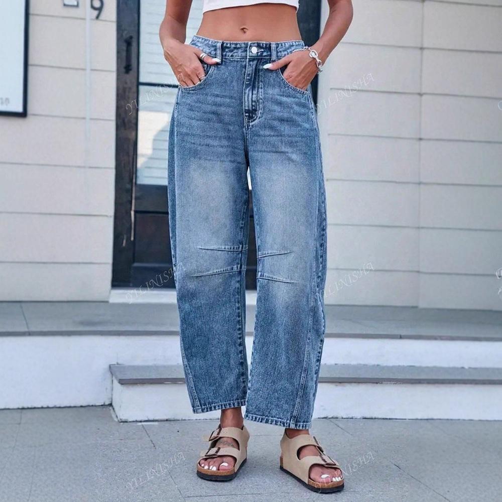 Dámské letní volné džíny se širokými nohavicemi