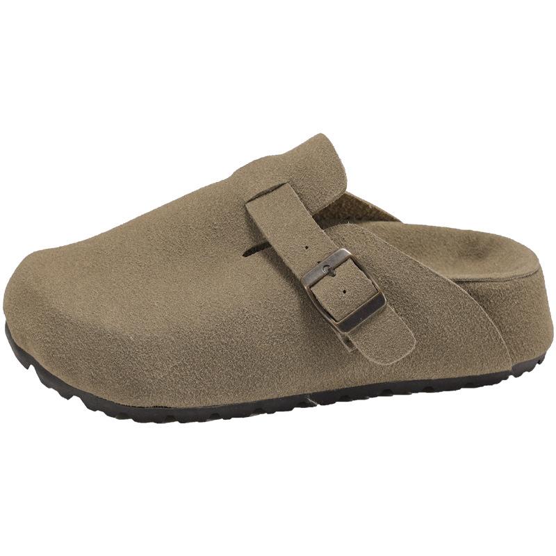 Slippers Women's Outer Wear Autumn New Models One Pedal Bag Head Half Slippers Increase Height