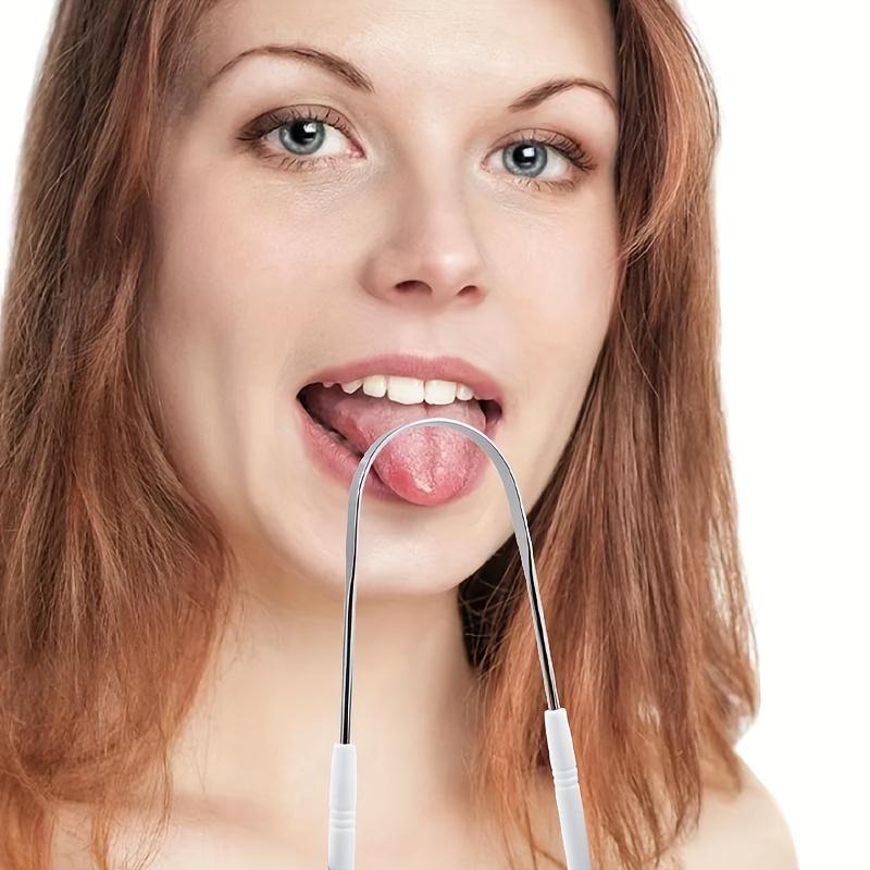 1/2Pcs Metal Tongue Scraper Cleaner - Durable Coating Brush For Bad Breath Oral Hygiene Mouth Care Accessory