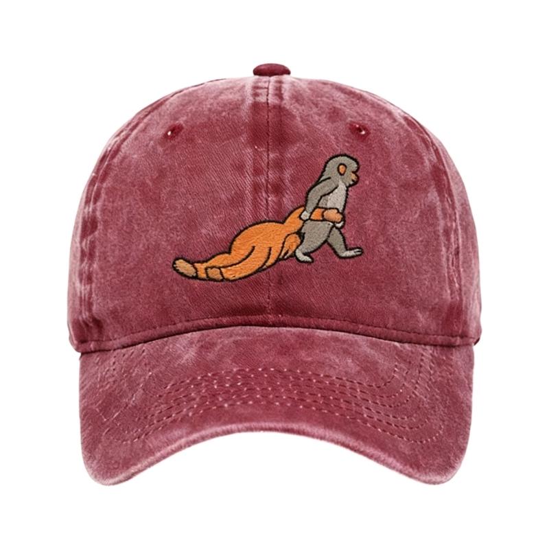 Stylish Cotton Baseball Hat Feature Lovely Monkey Embroidery Perfect Sports Hat For Men Women And Kids