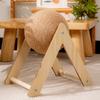 Cat Scratching Ball Interactive Sisal Rope Cat Scratcher Ball with Wooden Stand Spinning Ball Kitten Exercise Toy for Indoor Cats