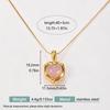 Heart Necklace Set: Natural Stone Cross, Stainless Steel, Waterproof, Colorfast, Fashionable Layered Clavicle Chain for Women