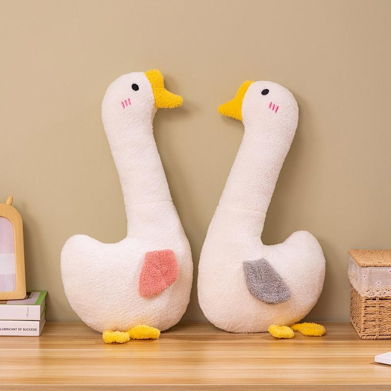 Cartoon Weich Große Weiße Gans Wurfkissen Plüschtier Puppe Große Gans Puppe Mädchen Schlafen Beine Langes Wurfkissen