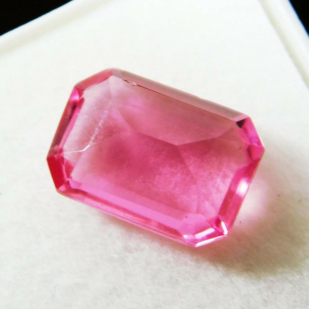 Loser PINKER Saphir NATÜRLICHER Edelstein 5,25 Karat Smaragdschliff AAA+ ZERTIFIZIERT