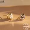 Effie Queen 100% S925 Silver 14k Gold Oval Shaped Moissanite Stud Earrings Banquet Jewelry for Women Wedding Party Gift MOE16