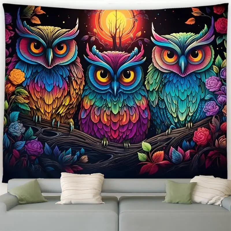 Creative Owl Decorative Tapestry Home Wall Living Room Office Decorative Tapestry