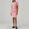 Women's Casual Fashion Summer Short Sleeved Pleated Round Neck Tight Hip Dress