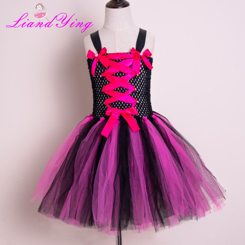 European & American Style Halloween Witch Tutu Dress for Kids - Puff Skirt Design